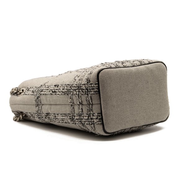 Burberry Small Lola Needle Punch Check Canvas Bucket Bag Black/White - Picture 7 of 12